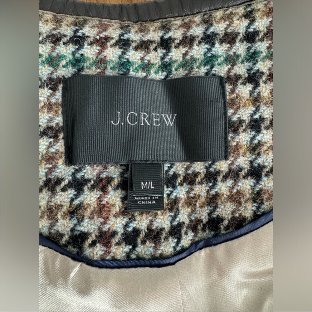 J. Crew Houndstooth Cape Coat in Saddle Seagrass Multi Size M/L - Picture 6 of 9